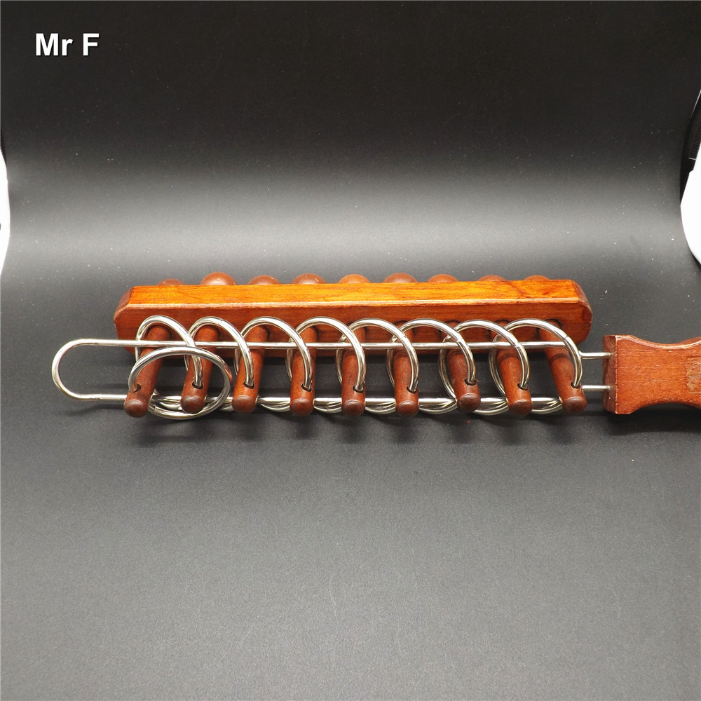 

Big Wooden Toy Mind Games Classical Chinese Nine Ring Puzzle Metal Toys IQ Brain Teaser Test