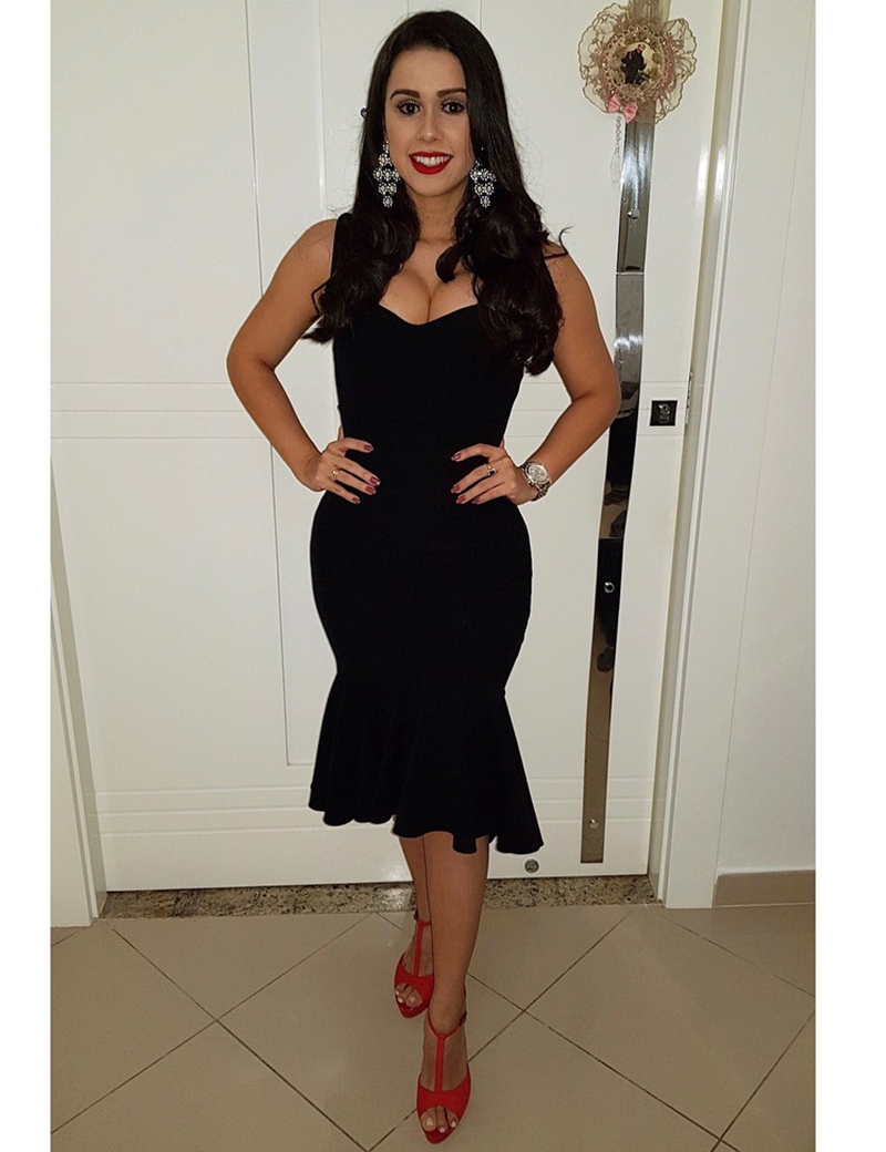 

Sweetheart Tank Knee Length Cocktail Dresses Black Mermaid Short Evening Party Dresses robe de cocktail courte, Light sky blue