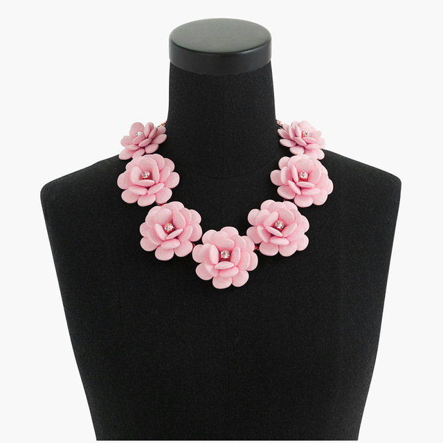 

Original New Fashion Maxi Flower Choker Necklace For Women Bubble Multi Layers Crystal Statement Necklaces Female Jewelry Party Gift