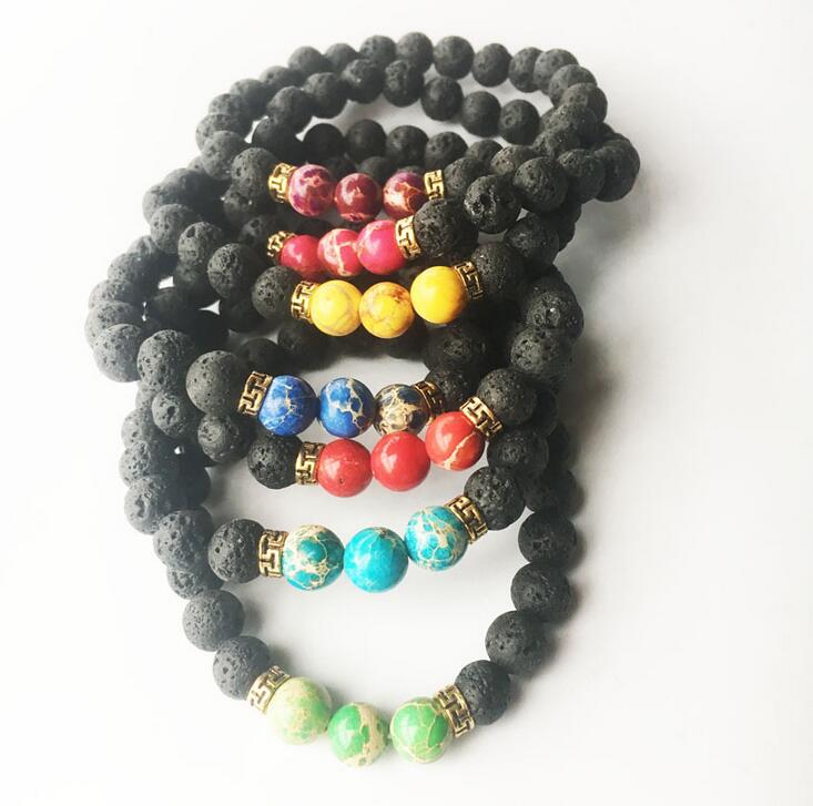 

Brand new Natural stone volcanic stone emperor stone turquoise bracelet FB255 mix order 20 pieces a lot Charm Bracelets