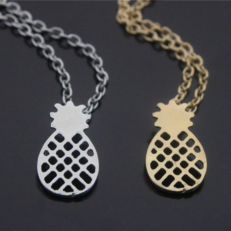 

Fashion Pendant Necklaces For Women Gold Silver Plated Pineapple Chokers Necklace Link Chain Jewelry Friend Gift