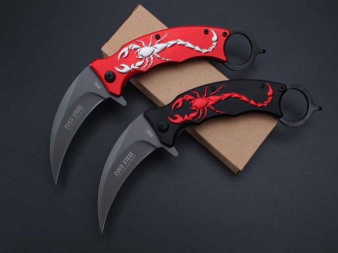 

Cold Steel F92 Scorpion Karambit Titanium Tactical Folding Knife 3Cr13 58HRC Camping Hunting Survival Pocket Military EDC Tools Collection