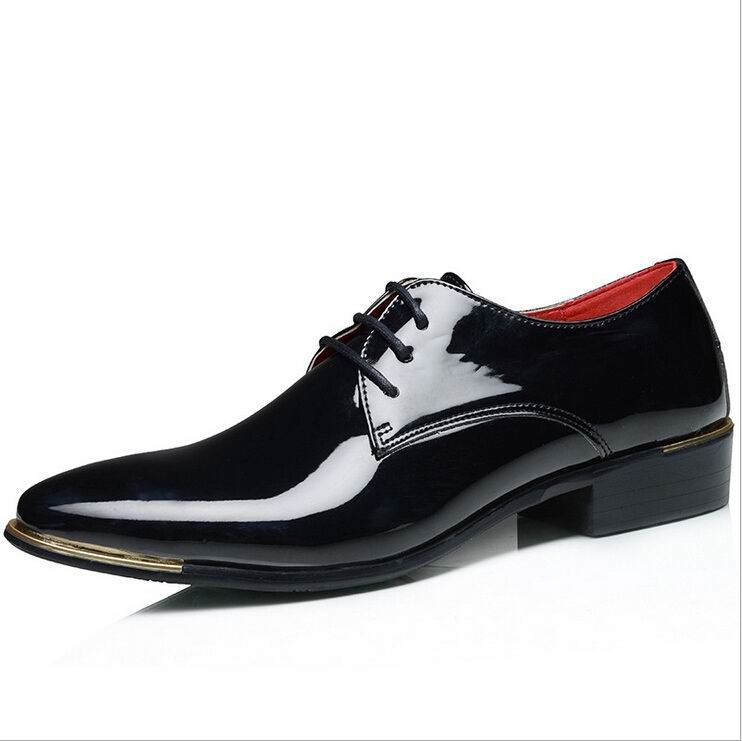 

New Arrival Men Red Dress Shoes Fashion Patent Leather Pointed Toe Casual White Wedding Shoes Man Party Dance Shoe Plus Size 12 13 Groom