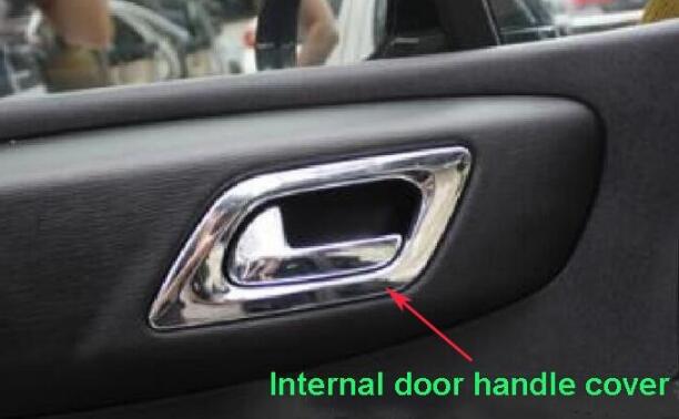 Couvercle de poignée de porte interne en ABS chromé de haute qualité 4 pièces, garniture de décoration de poignée de porte, cadre de décoration p
