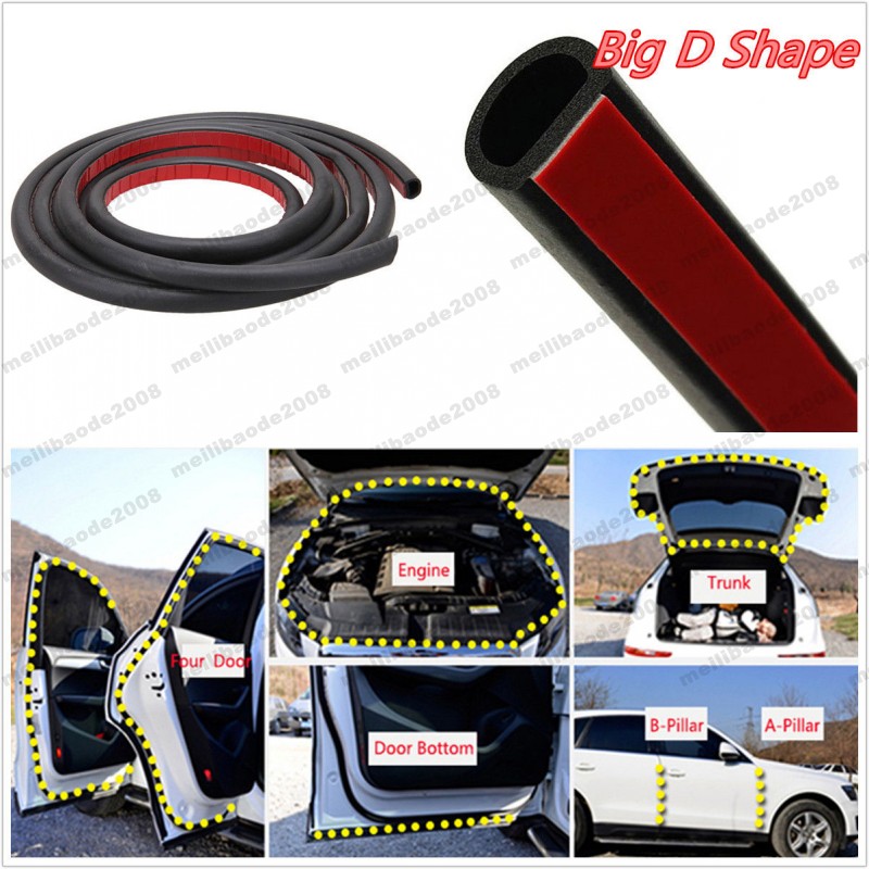 16ft 5M U Shape Rubber Seal Car Door Protezioni del bordo Trim Protector Strip con nastro biadesivo interno Bianca
