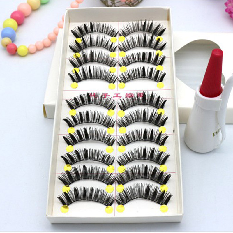 10 Pairs/box Transparent Band Handmade False Eyelashes Natural Realistic Messy End Eye Elongated Thick False Eyelashes False Eyelashes-image-400543644