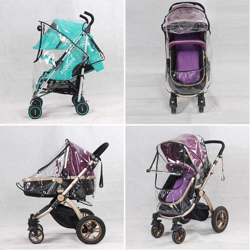 Wholesale- Universal Baby Canopy Waterproof Rain Cover Wind Shield Most Stroller Pushchairs L07