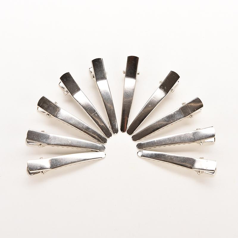 

Wholesale- 45mm 50 pcs Silver Flat Metal Single Prong Alligator Hair Clips Barrette for Bows DIY accessories hairpins