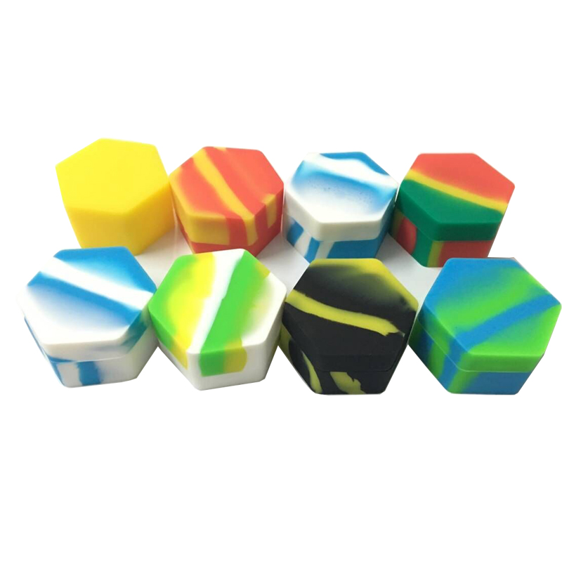 

57 Mm*30 Mm Wax Dab Non-Stick Silicone Container Hexagon Silicone Jars 1 Piece