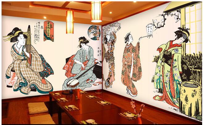 

3d room wallpaper custom photo mural Ancient Japanese ladies room decoration painting picture 3d wall murals wallpaper for walls 3 d, Style 1