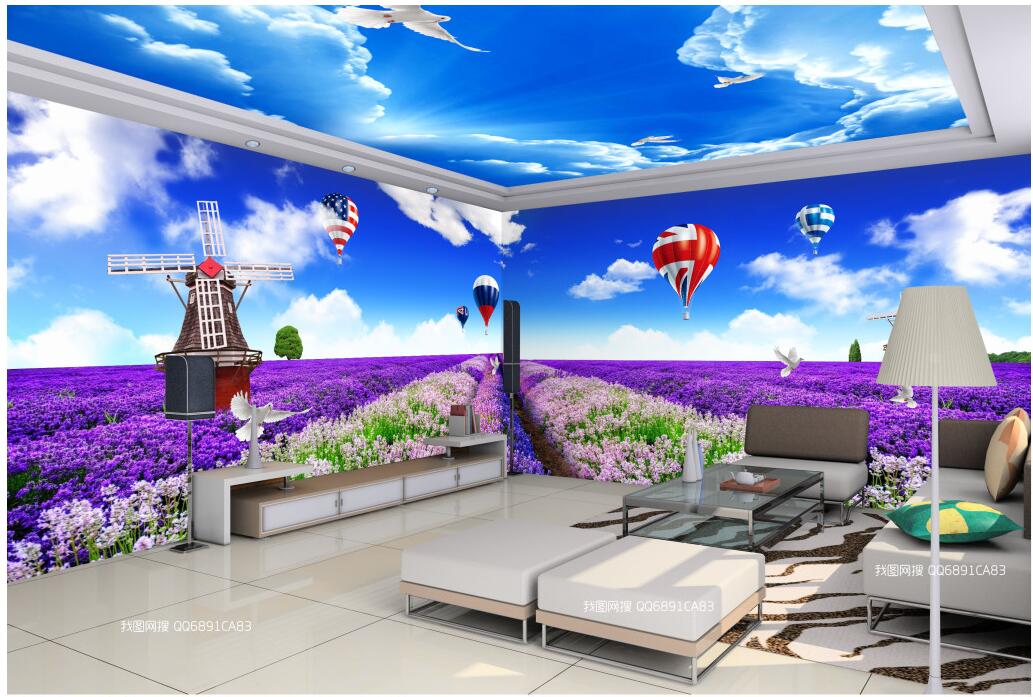 

3d room wallpaer custom mural photo Blue sky and white cloud lavender theme space background 3d wall murals wallpaper for walls 3 d, Pictures show