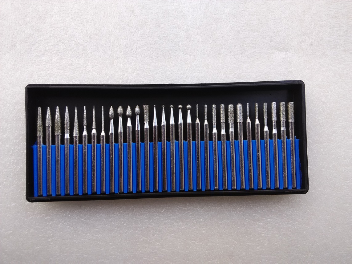 Dremel Rotary Tool Drill Bit Diamond Burrs Bur Bit Diamond Mounted Point Set Free Shipping Good-image-398974089