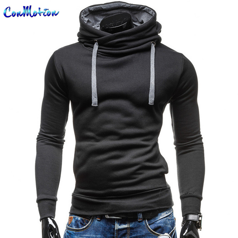 Simple style de mode hommes Turtlenck Sweat à capuche Nouveau 2018 classique à capuchon Sportwear Slim Fit