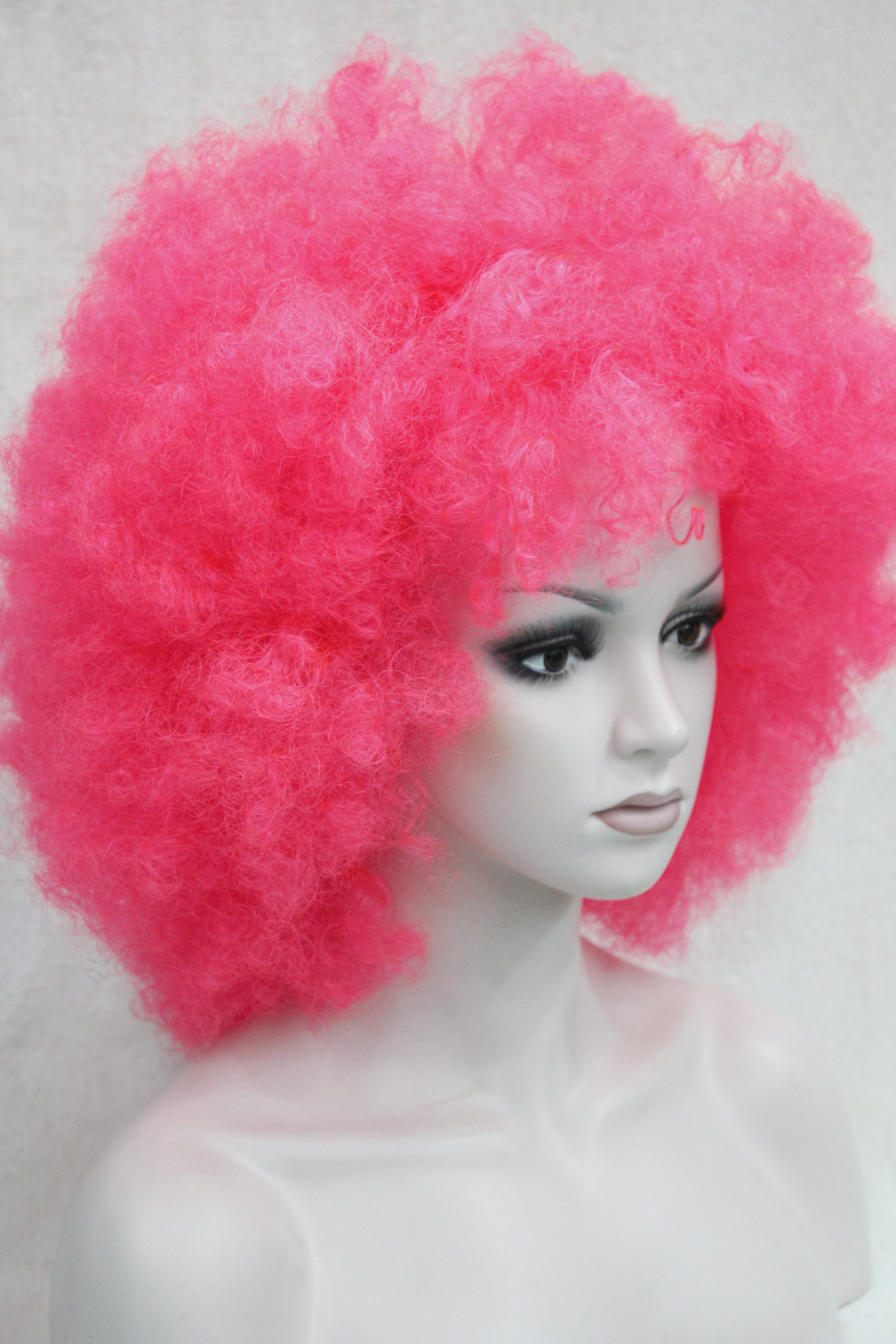 

Free shipping d.pink CURLY AFRO WIG CIRCUS CLOWN UNISEX FANCY DRESS FOOTBALL SPORT SUPPORTER wigs, Black