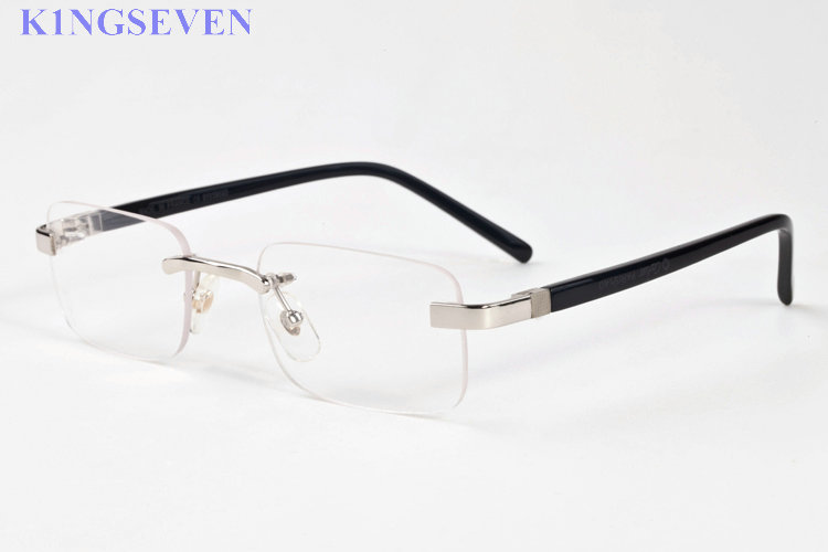 

top quality men Women fashion attitude Buffalo Horn Glasses Fashion semi half rimless sunglasses box gafas ciclismo lentes opticos mujer