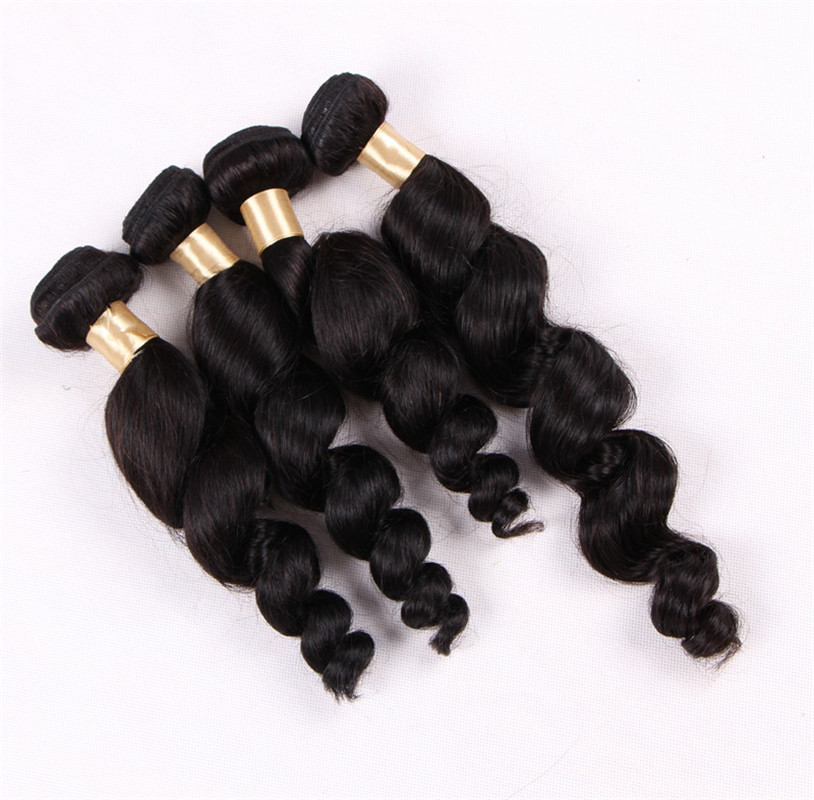 

Peruvian Virgin Hair Bundles 4Pcs/lot 100g/pcs 6A Unprocessed Human Hair Weaves Peruvian Loose Wave Virgin Hair Wefts with natural color