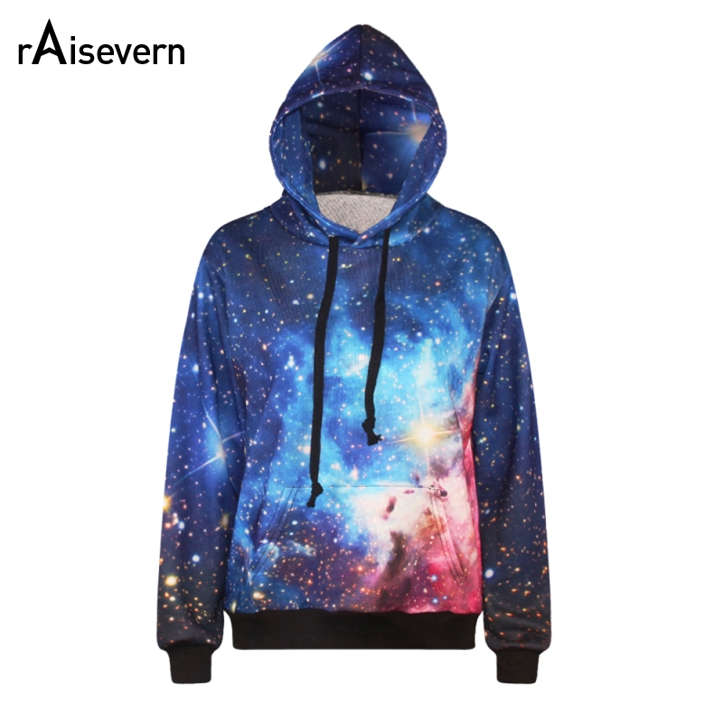 

Wholesale- Raisevern New Harajuku 3d Sweatshirt Women Hoodies Galaxy Space Both Side Print Womens Women's Galaxy Hoodies Sudaderas Mujer, 07