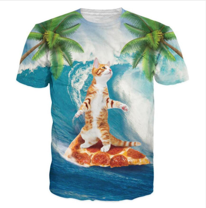 

Summer Style Newest Fashion Mens/Womens Cute Kitty Cat Playing with Funny 3D Print Casual T-Shirt ABCQ00160, Multicolor