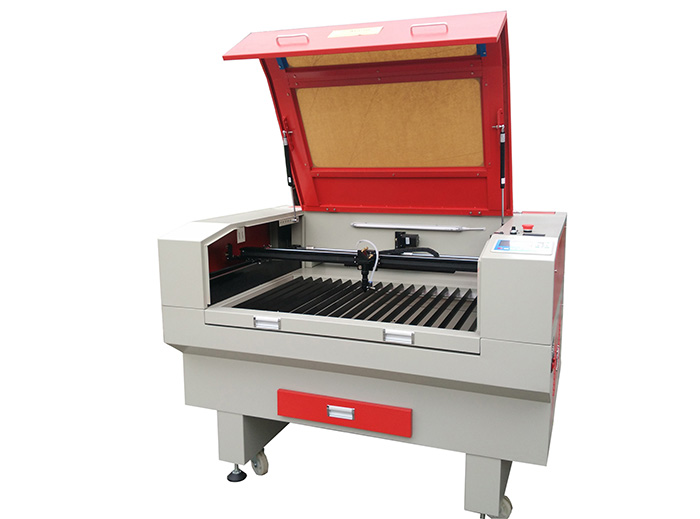 

9060 80w CO2 laser engrave and cut machine.T-blade table used for ABS , acrylic ,cloth ,leather and other non-metallic materials