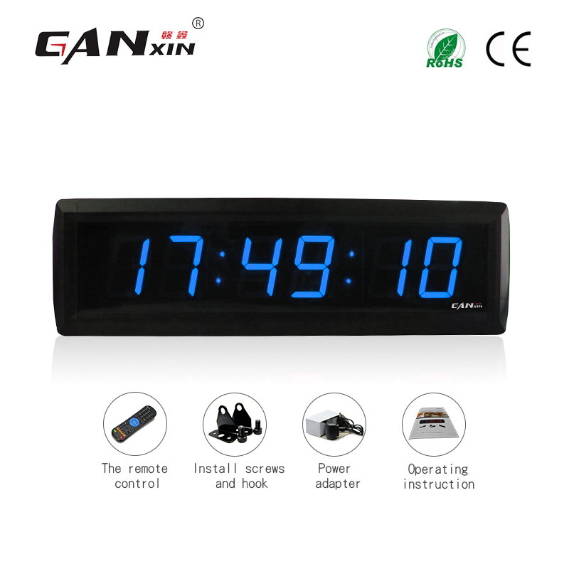 [Ganxin] Wholesale1.8 inch 6 digit Digital Wall Clock LED Display Remote Control Countdown Clocks Stopwatch Modern Design-image-406929060
