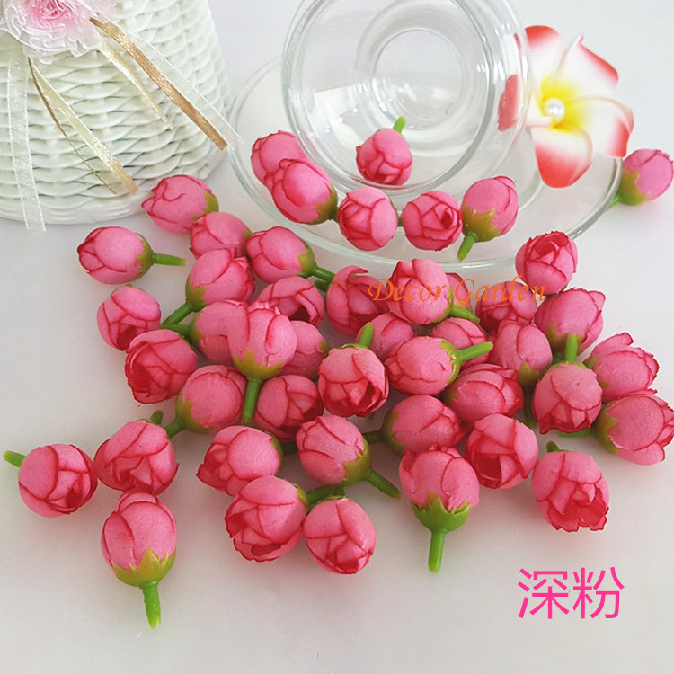 

18Colors Artificial Small Tea Bud Flowers Silk Roses Hand Made For Diy Head Garlands Wedding Wrist Flowers Decoration Accessories fts01, Yellow