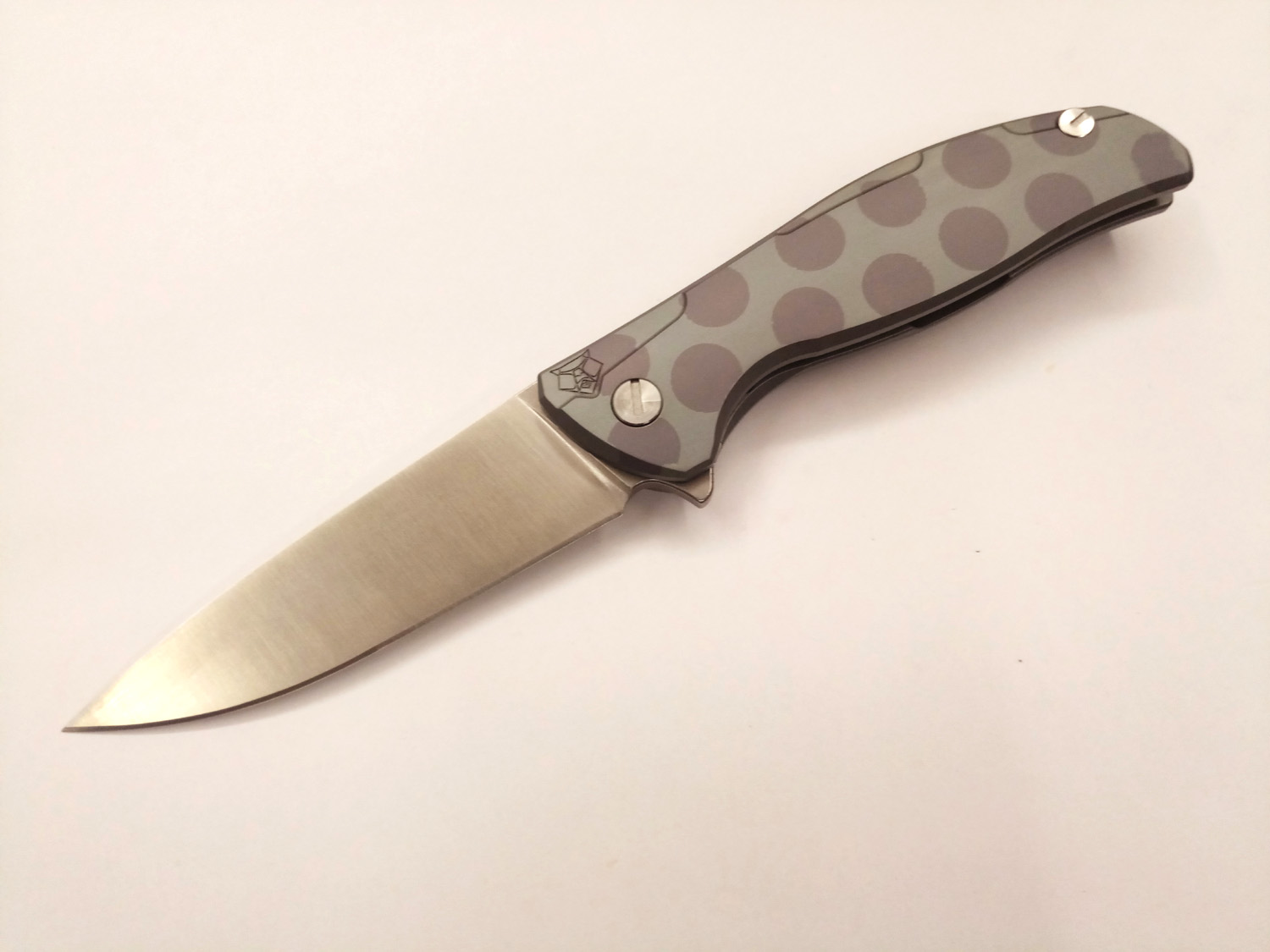 

Free Shipping Custom F95 Blue Dot Titanium Handle CPM-S35VN Blade Folding Knife Made By A DAI EDC Survival Camping Tactical Tools