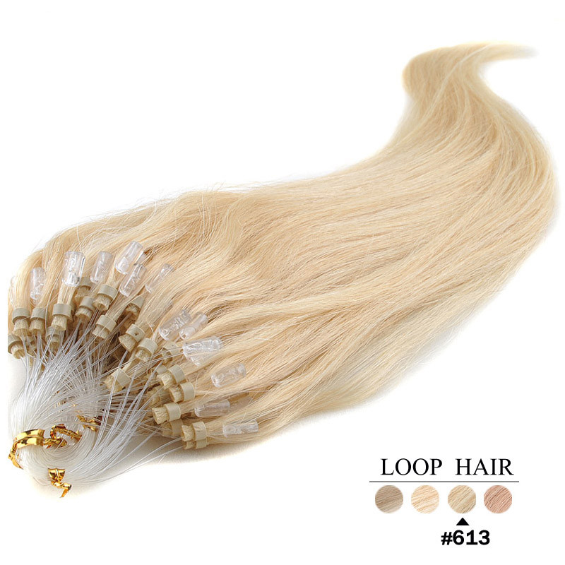 

Grade 10A Top Quality--Micro ring hair extension 100% Human hair with Blonde color, 1/Strand & 100g/Pack, free DHL