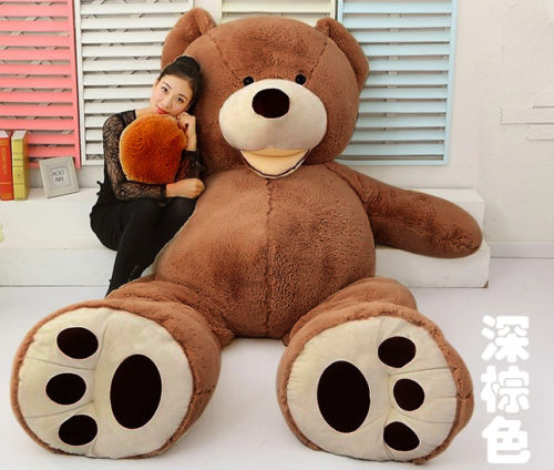 One pcs 99"/2.5m HUGE SUPER TEDDY BEAR ONLY COVER WITH ZIPPER PLUSH TOY SHELL 
