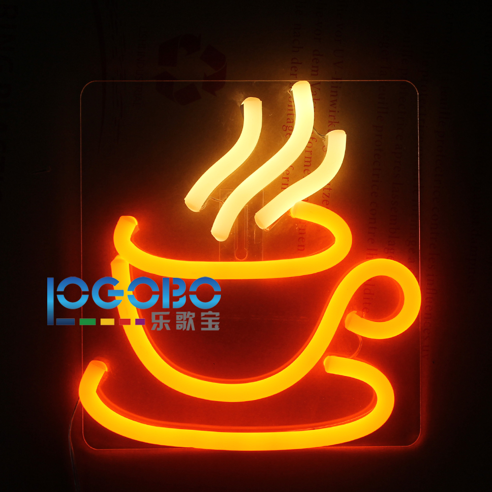 

9''x11'' Led Neon Sign Coffee Cup Personalized Animated DIY Neon Signs Effect Art DÃ©cor Rioles Handmade Visual Artwork W
