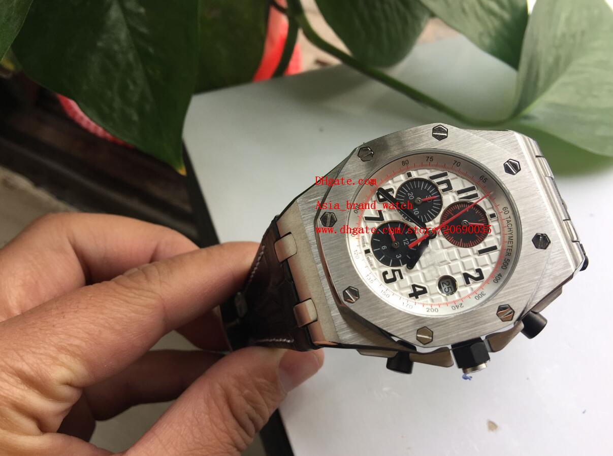 Livraison gratuite usine fournisseur mens luxe 42mm japonais quartz chronographe en acier inoxydable cadran blanc montre homme montres