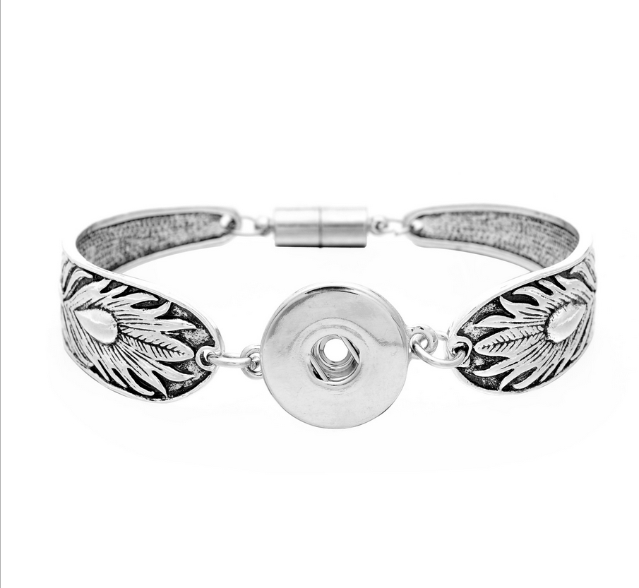 

6 modes 21cm Ginger Snaps NOOSA Jewelry Snap Bracelets 18MM Fit Snap Button Carve Flower Magnetic Tube Bar Clasp Ginger Snaps Bracelet