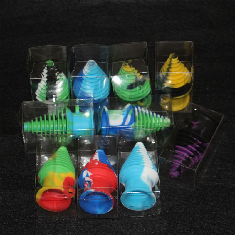 

25pcs Tower Shape Silicone Mouthpiece Cover Rubber Drip Silicone Mouth Piece for smoking pipe bong Silicone Containers