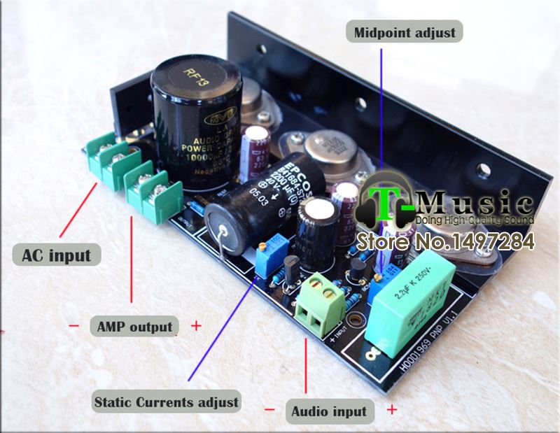 

Freeshipping New 2PCS/LOT HOOD 1969 PNP 2.0 Channel Class A amplifier Completed board + Heatsinks