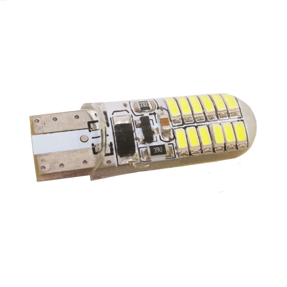 

10X T10 W5W 194 168 3014 24 SMD Silica Gel Strobe Flash Light LED Bulbs 12V DC