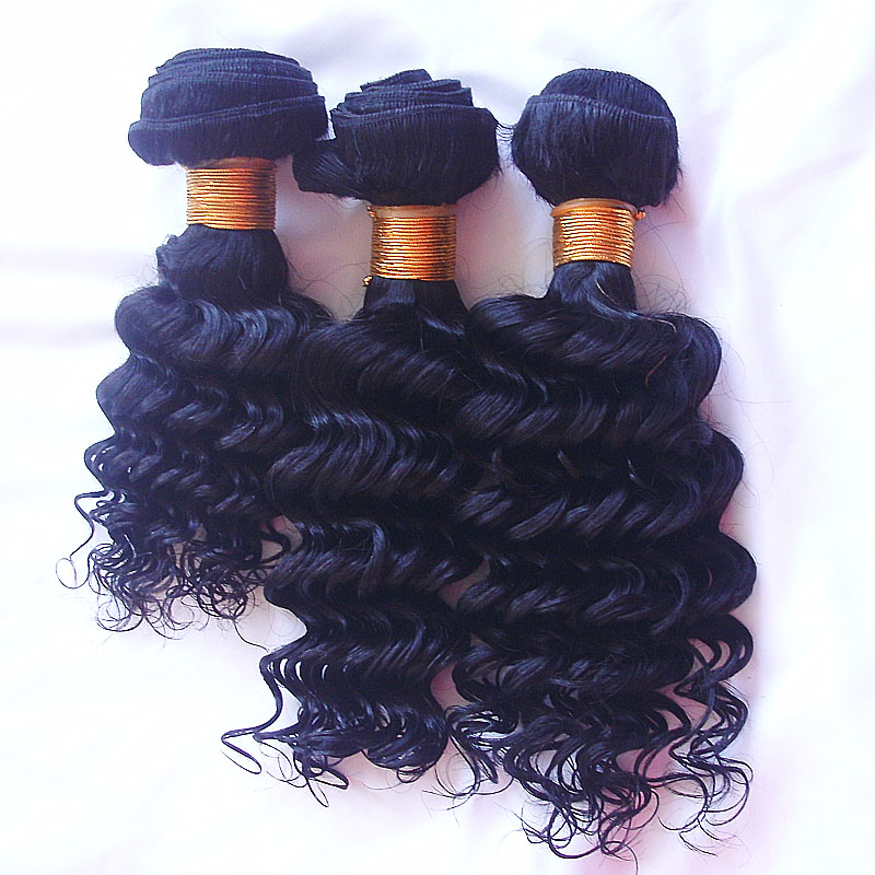 

Raw Indian Temple Virgin Hair Weaves Deep Wave Human Hair Bundles 3pcs 8A Grade Natural Color Dyeable 8-30 inch
