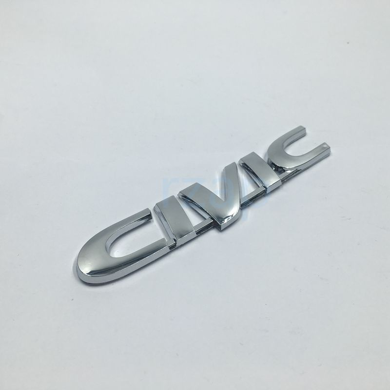 

New Style For Honda Civic Silver Letters Emblem Logo Badge Car Rear Trunk Lid Decoration Sticker, 1 piece