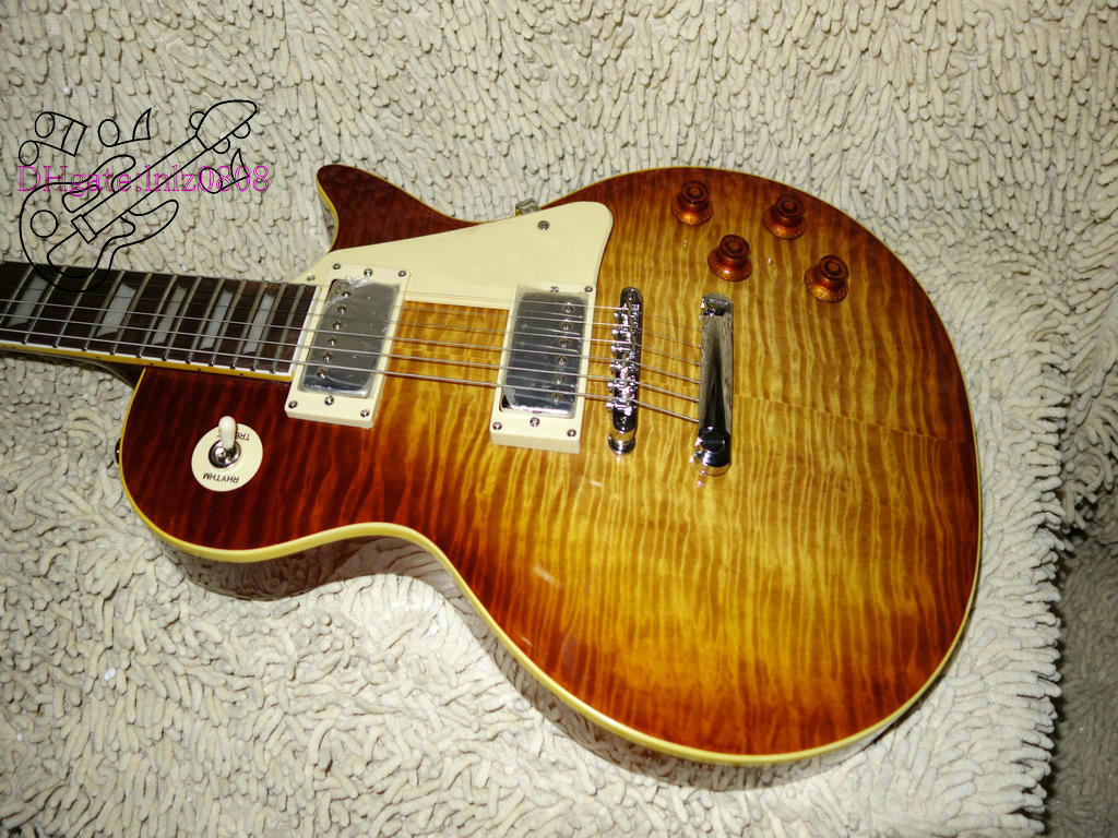 

Hot guitar Custom shop 1959 Tiger striped maple cover pickups Standard electric guitar Free shipping