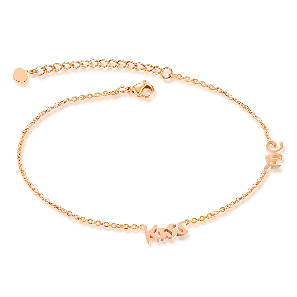 Women Stainless Steel Ankle Anklet Infinity Love Zircon Chain Foot Bracelet Rose Gold Butterfly Barefoot Sandal Anklets Fashion Jewelry-image-403039544