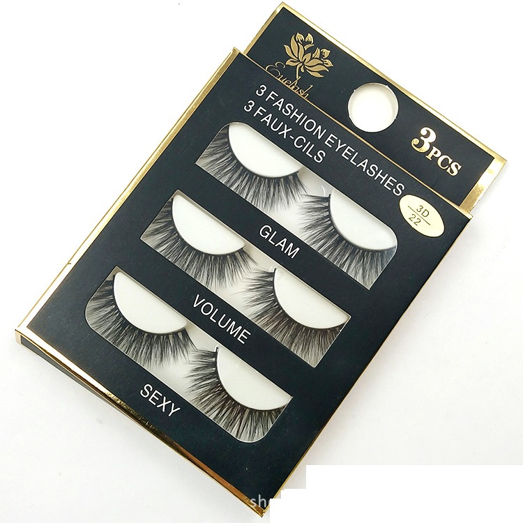 

3D False Eyelashes 8 Styles Fashion 3 Pairs Handmade False Eyelash Thick Fake Faux lashes Makeup Beauty