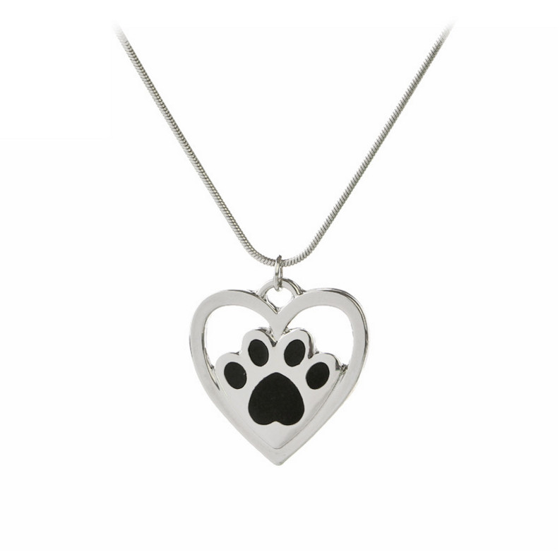 Chien Chat mémoire Collier Pendentif Memorial Pet Paw Coeur Amour Charme Chaîne Bijoux