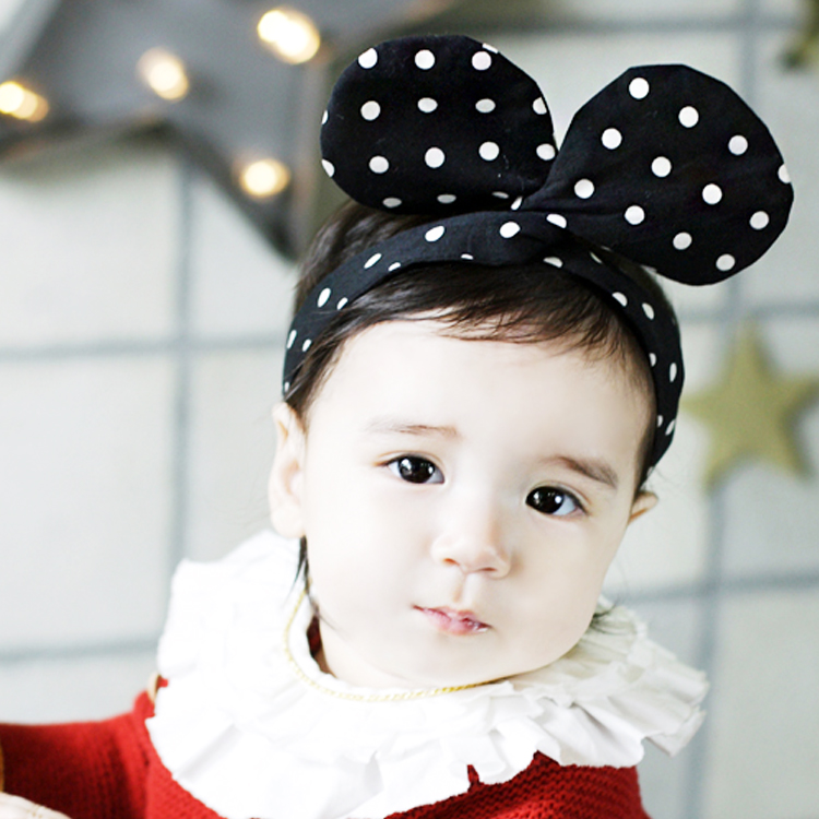 

Baby Girls Headbands Cartoon Elastic Polka Dot Headband Infant Cotton Bunny Hairband Children Hair Accessories Kids Headwear KHA388, Khaki