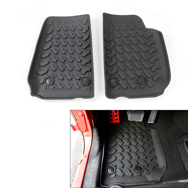 

Original Front Floor Foot Mats Pad 2 Doors (with two holes) Fit For Jeep Wrangler 2014-2016 Car Interior Accessories