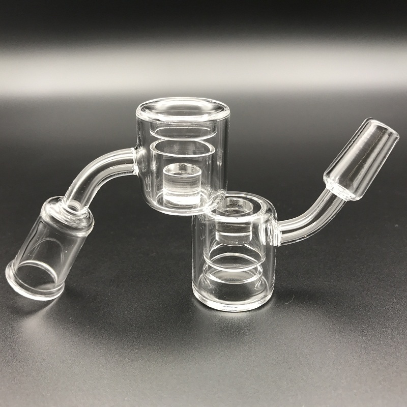 

DHL free Quartz Thermal Core Reactor Banger Evan Shore Quartz Banger nail 10mm 14mm 18mm Double Tube Quartz Nail for oil rigs bong