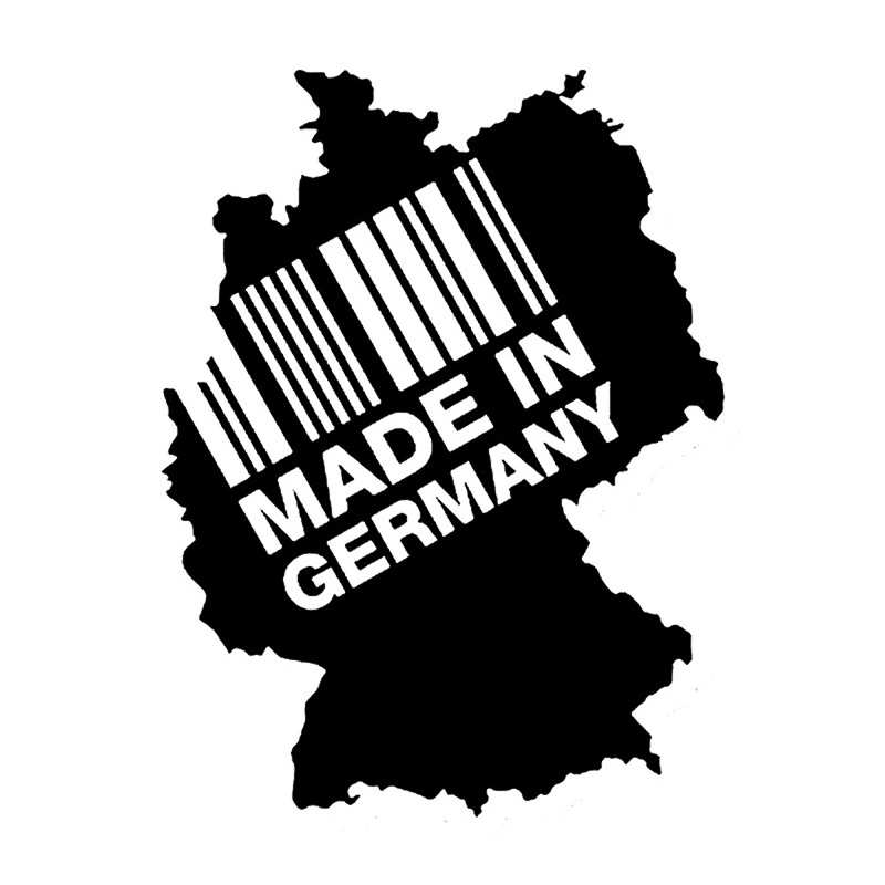 

1Pc 15cm*11.25cm Creative Auto Decals MADE IN GERMANY CONTIENT Bar Code Fashion Vinyl Decals Car Sticker, Silver