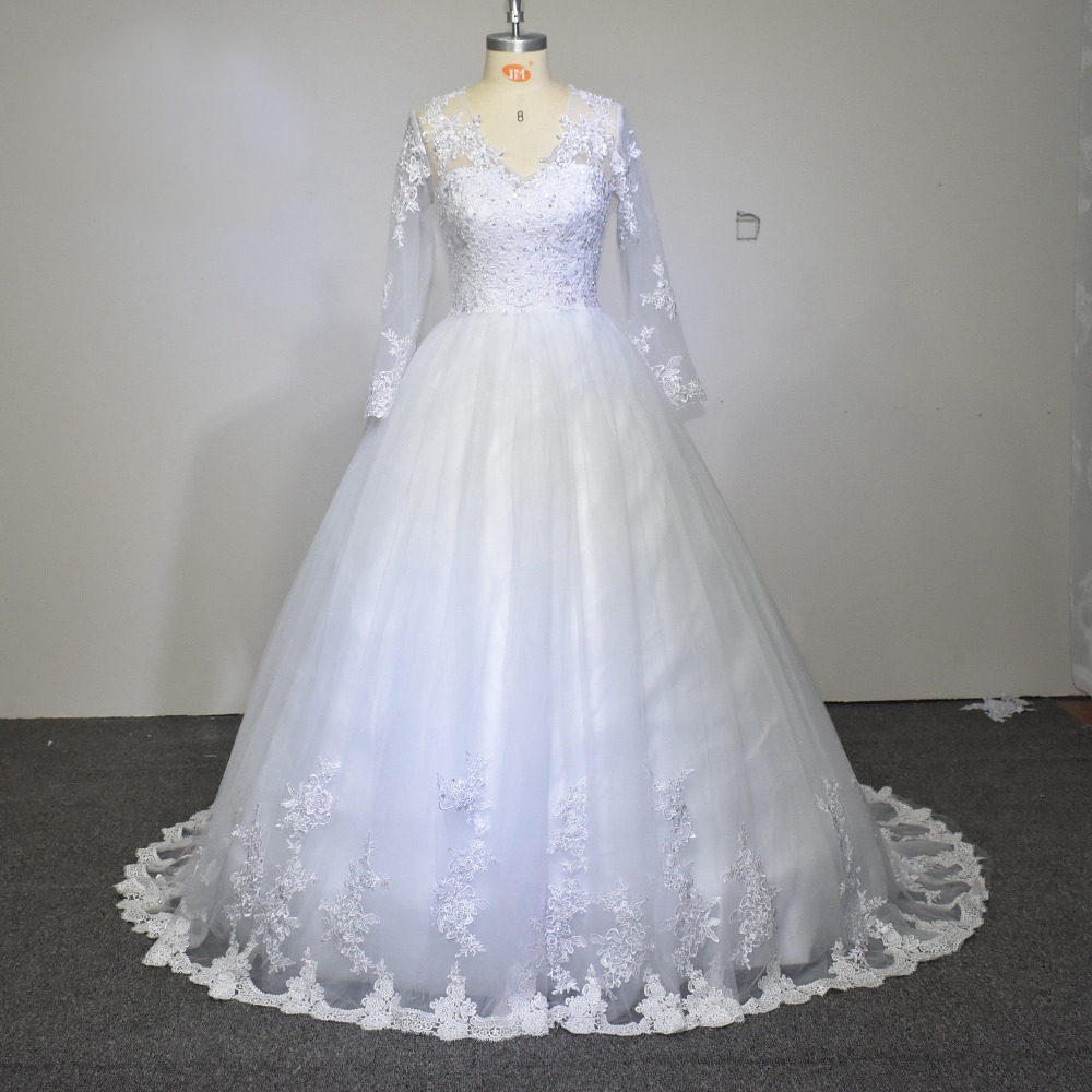 

Vestido de novia New Long Sleeve Ball Gown Wedding Dress Custom Made Princess Lace Robe de mariage wedding dress, Same as image