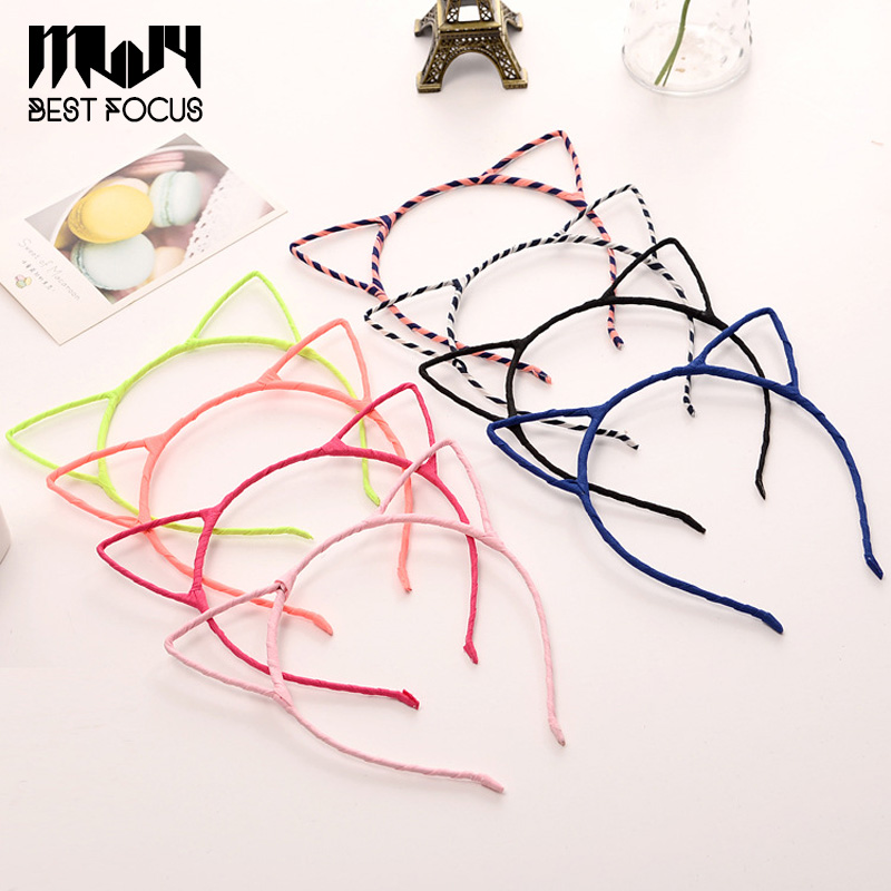 

MLJY Fashion Cute Fabric Simple Headband Hair Head Band Party Gift Cat Ears Headwear hairband Hair accessories 20pcs/lot