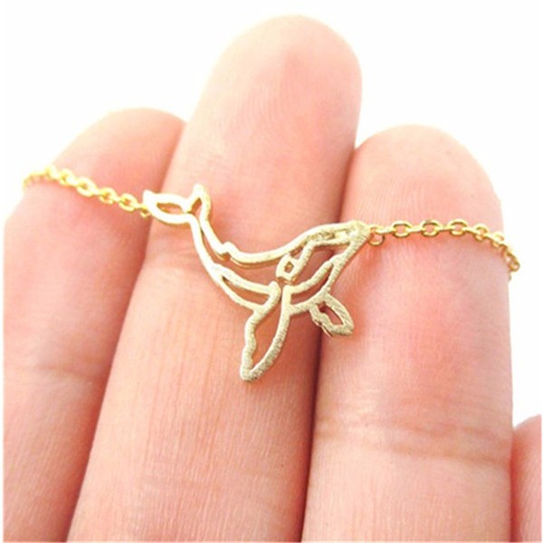 

10pcs_New Fashion Humpback Whale necklace gold and silver plated Whale necklace For ocean Party