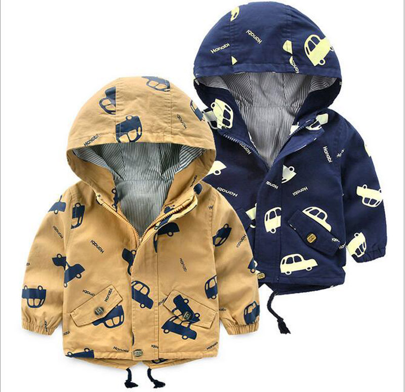 

50pcs 2017 Boy Outwear Coat Hooded 2colors Cotton Long Sleeve o-neck children Casual Top 3-8years old spring and autumn, Navy blue