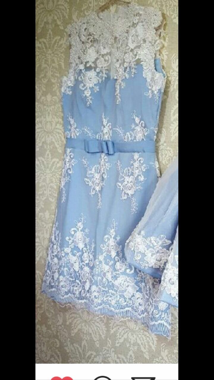 

Light Sky Blue Pearls Short Prom Dresses Sheer Jewel Neck Sheath Lace Appliques Evening Gowns Knee Length Custom Made Tulle Formal Dress, Green