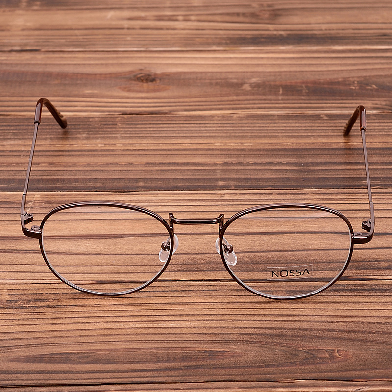 

Wholesale- Men Glasses Frame Women Clear Round Retro Frame Eyeglasses Glasses Eyewear Metal Bronze Myopia Lens Classical Copper Goggles Tqvb, White;black
